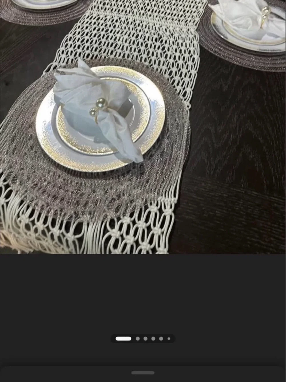 Cotton Macrame Runner White Threshold Geometric Bohemian Tablecloth